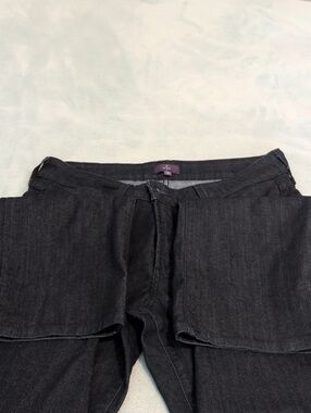 NYDJ Dark Gray Straight-Leg Jeans with Purple Label